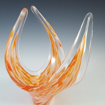 Viartec Murano Style Spanish Orange & White Spanish Glass Sculpture