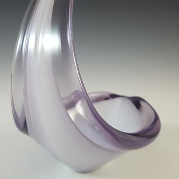 Murano Style Spanish Lilac Glass Vintage Sculpture Bowl