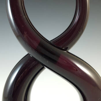 Murano Style Chinese Purple & Clear Glass Abstract Sculpture