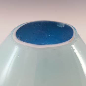 P. Carrasco Murano Style Blue Glass Vintage Sculpture Bowl