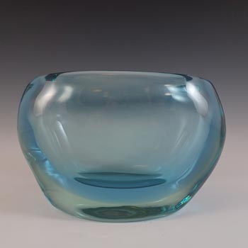 Skrdlovice #6431 Czech Green & Blue Glass Vase by Zdenka Strobachová