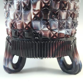 Sowerby #1154½ Victorian Purple Malachite / Slag Glass Spill Vase