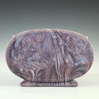 Victorian Purple Malachite / Slag Glass Spill Vase / Bowl