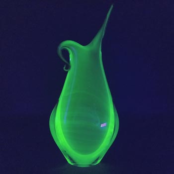 (image for) Murano Venetian Red & Uranium Green Sommerso Glass Vase