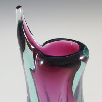 Murano Italian Purple & Blue Sommerso Glass Vintage Vase