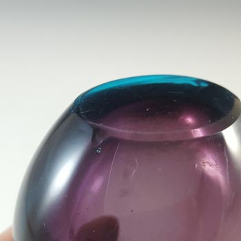 Murano Venetian Purple & Blue Sommerso Glass Vintage Vase