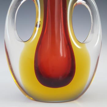 Arte Nuova Pustetto & Zanetti Murano Brown & Amber Sommerso Glass Vase