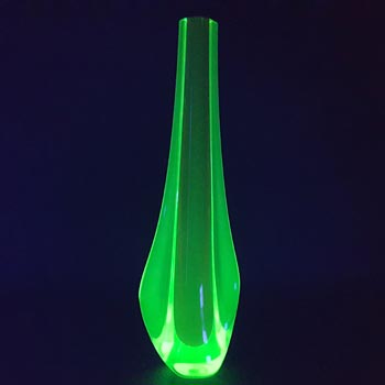 Galliano Ferro Murano Sommerso Red & Uranium Glass Stem Vase