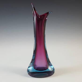 Murano Venetian Purple & Blue Vintage Sommerso Glass Vase