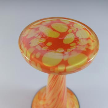 Czech Orange, Yellow & Black Spatter / Splatter Glass Vase