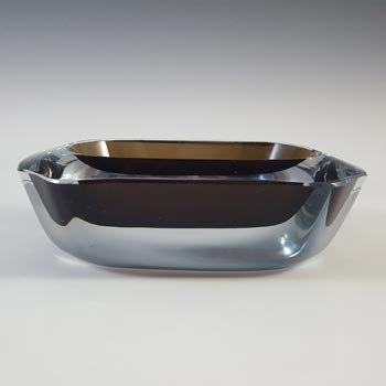SIGNED Strömberg Swedish Brown Cased Glass Bowl / Ashtray #H93