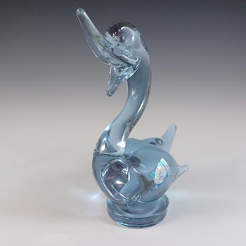 Murano Lilac / Blue Venetian Glass Neodymium Duck Sculpture