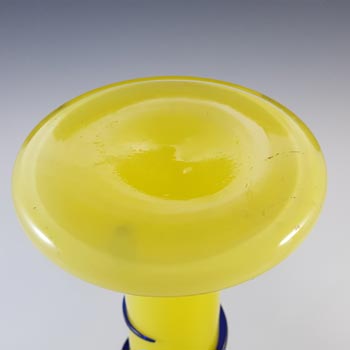 Czech / Bohemian Pair of Yellow & Blue Tango Glass Vases