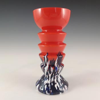 (image for) Ernst Steinwald / Franz Tomschick Czech Red Spatter Glass Vase