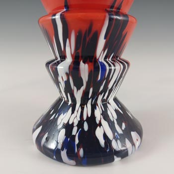 Ernst Steinwald / Franz Tomschick Czech Red Spatter Glass Vase