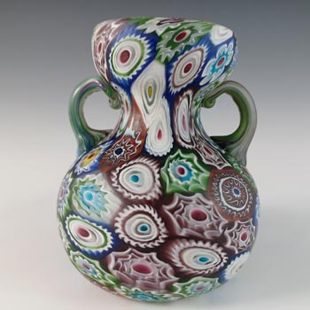 Fratelli Toso Millefiori Canes Murano Multicoloured Glass Vase