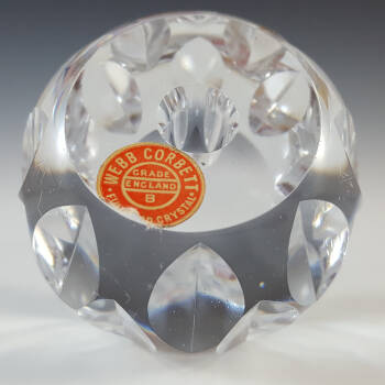 LABELLED Webb Corbett Lead Crystal Glass Candle Holder
