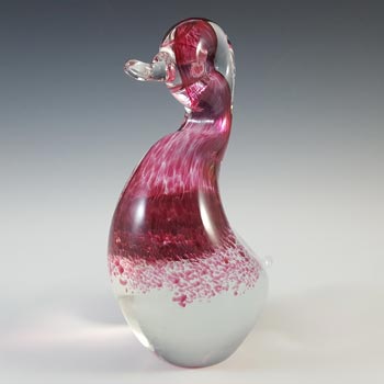 MARKED Wedgwood Speckled Pink Glass Duck RSW232
