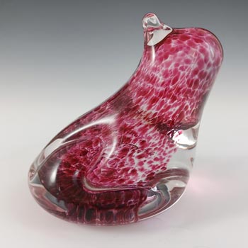 MARKED Wedgwood Speckled Pink Glass Frog RSW404