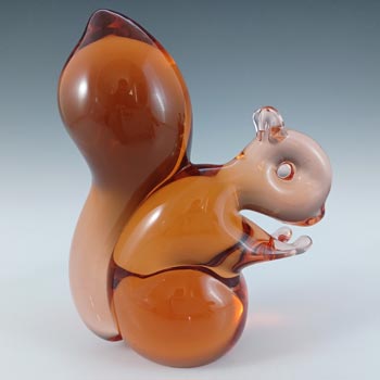 MARKED Wedgwood Topaz/Amber Glass Squirrel RSW410
