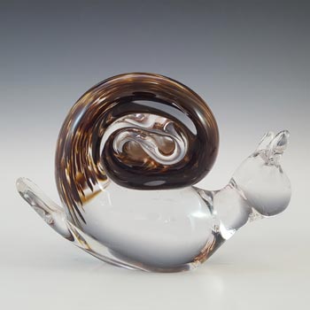 MARKED Wedgwood Speckled Brown Glass Snail RSW268