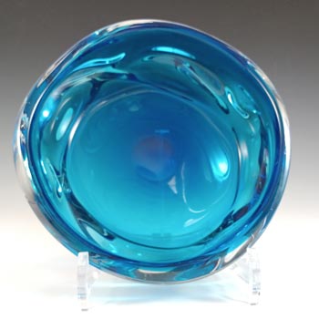 Whitefriars #9614 Large Wilson/Dyer Blue Glass Knobbly Bowl