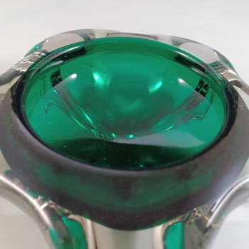 Whitefriars #9625 Vintage Green Glass Lobed Bowl / Ashtray