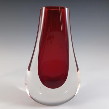 Whitefriars #9572 Ruby Red Glass Teardrop Vase