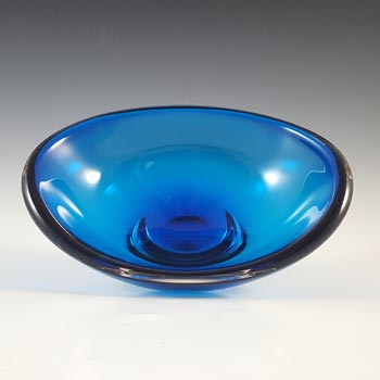 Whitefriars #9515 Cased Blue Glass Oval Bowl