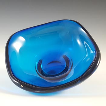 Whitefriars #9517 Cased Blue Glass Square Bowl