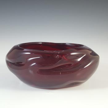 Whitefriars #9613 Wilson/Dyer Ruby Red Glass Knobbly Bowl