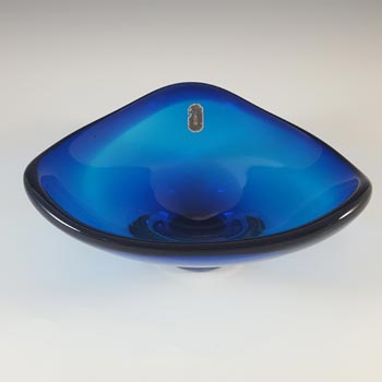 Whitefriars #9516 Baxter Royal Blue Glass Three Sided Bowl