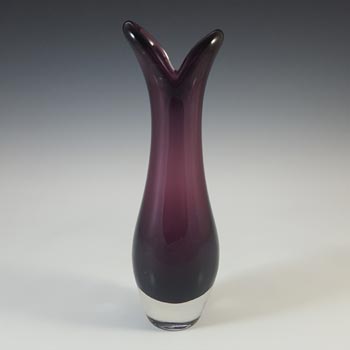 Whitefriars #9556 Aubergine Purple Cased Glass Beak Vase