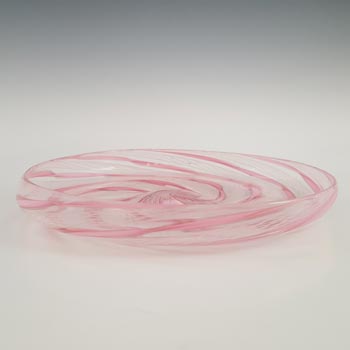 Murano Pink, White & Copper Aventurine Glass Zanfirico Bowl
