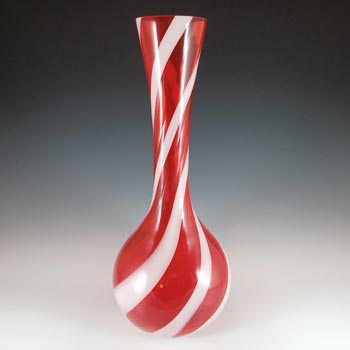 (image for) Cristalleria Artistica Toscana / Alrose Empoli Red & White Glass Vase