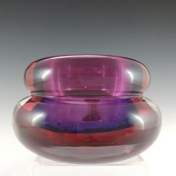 LABELLED Archimede Seguso Murano Sommerso Glass Candle Holder