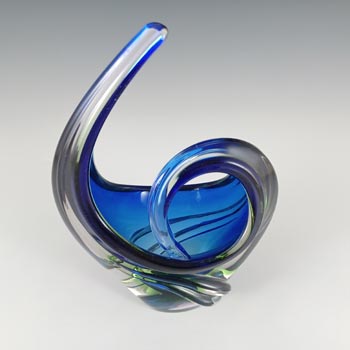 Arte Nuova Pustetto & Zanetti Murano Blue & Green Sommerso Glass Sculpture