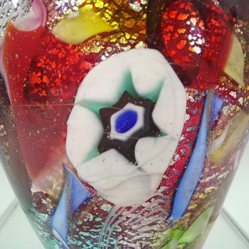 AVEM Murano Zanfirico Bizantino / Tutti Frutti Red Glass Miniature Vase