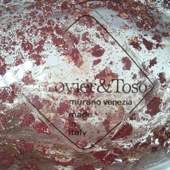 Barovier & Toso Murano Purple & Gold Leaf Glass Porpora Bowl - Signed
