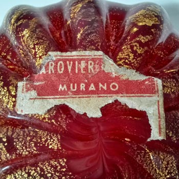 Barovier & Toso Murano Cordonato d'Oro Glass Bowl - Labelled