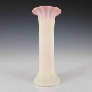 (image for) Victorian Burmese Satin Pink & Yellow Uranium Glass Vase