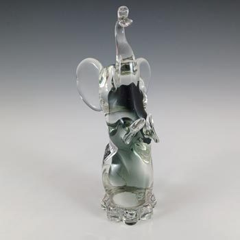 LABELLED Campanella Murano Smoky Grey Glass Elephant Figurine