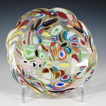 (image for) Murano Vintage Millefiori Murrine Canes & Gold Leaf Glass Bowl