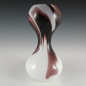 Carlo Moretti Marbled Purple & White Murano Glass Vase