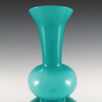 Scandinavian Style Vintage Turquoise Opal Cased Glass Vase