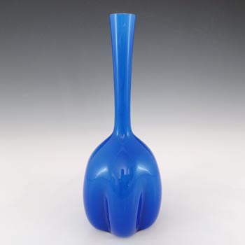 Elme Vintage Scandinavian Blue Cased Glass 'Melon-Form' Vase
