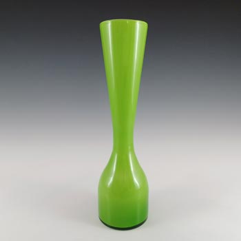 Empoli Vintage Italian Green Cased Glass Vase