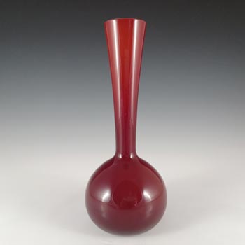 Empoli Retro Italian Red Opal Cased Glass Vase