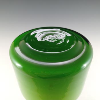 Empoli Tall Vintage Retro Green Cased Glass Vase / Jug