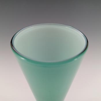 Empoli Retro Italian Turquoise Opal Cased Glass Vase
